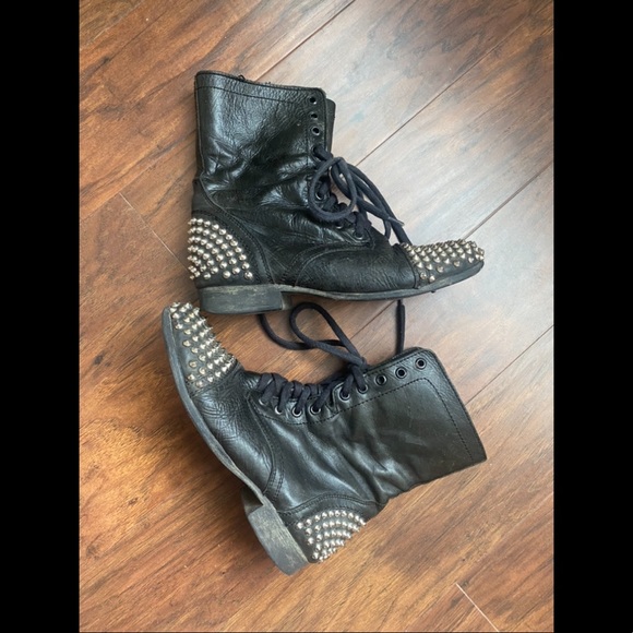 Steve Madden Spiked Combat Boots - Picture 5 of 6
